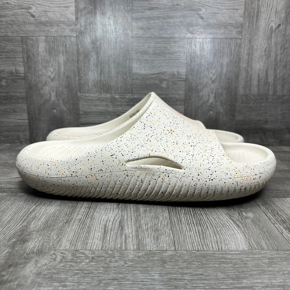 CROCS Speckled White Slide Sandals